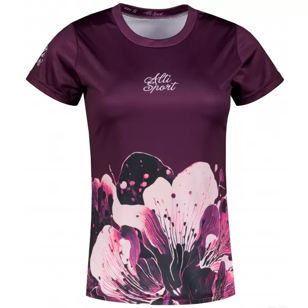 Frauenfunktional T -Shirt Premium ALTISPORT VOJ/ALW090TR01 BURGUND 