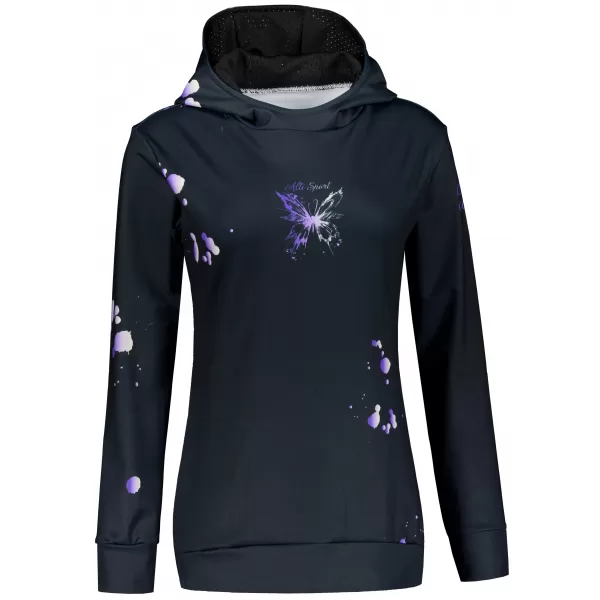  Funktionaler Sweatshirt -Prämie von Frauen ALTISPORT VOJ/ALW077MI01 SCHWARZ/LILA 