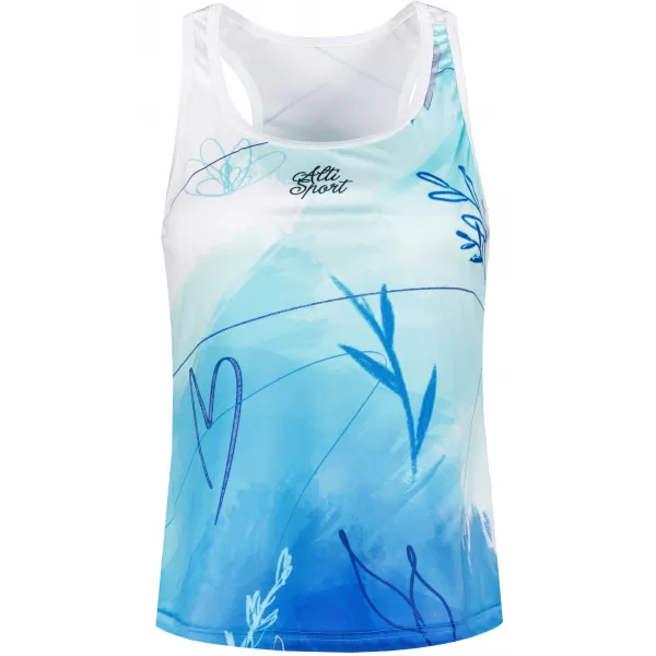  Funktionaler Tanktoper der Frauen auf Prämie ALTISPORT VOJ/ALW083TIL01 WEIß -BLAU 