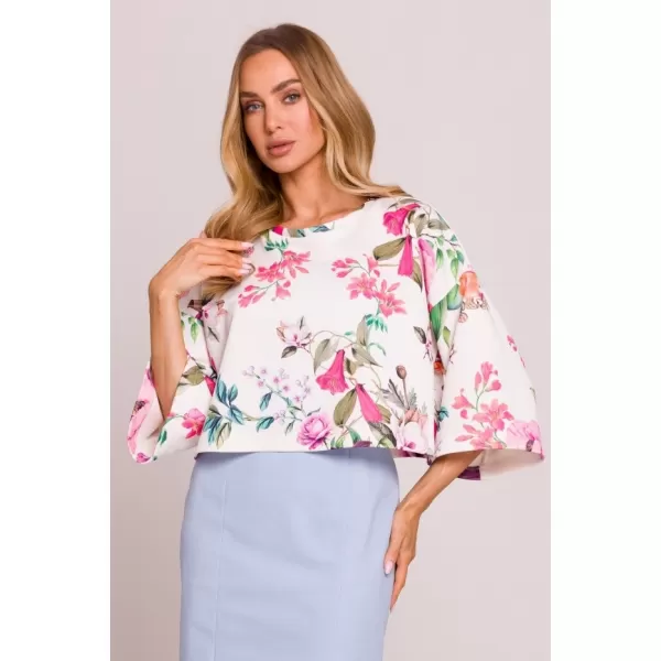  Damen-Sweatshirt MOE M844 WEIßES MUSTER 