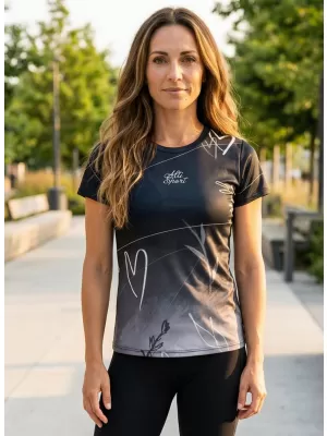 Frauenfunktional T -Shirt Premium ALTISPORT VOJ/ALW083TR01 SCHWARZ UND WEIß