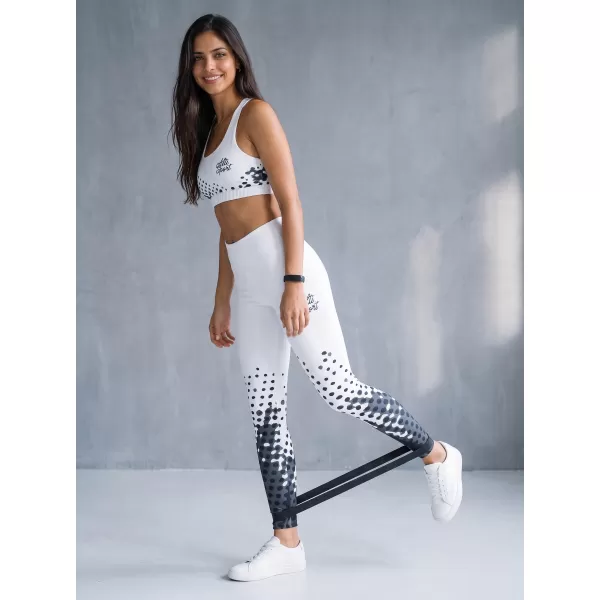  Frauen -Leggings Premium ALTISPORT VOJ/ALW109LEG01 WEIß -UND -SCHWARZ 