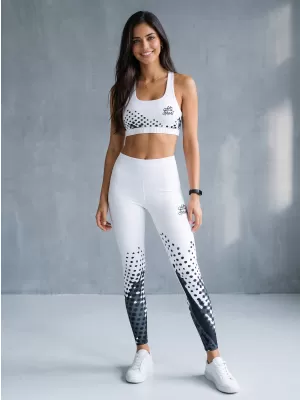 Frauen -Leggings Premium ALTISPORT VOJ/ALW109LEG01 WEIß -UND -SCHWARZ