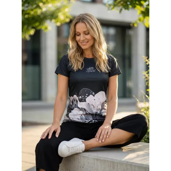  Frauenfunktional T -Shirt Premium ALTISPORT VOJ/ALW090TR01 SCHWARZ 