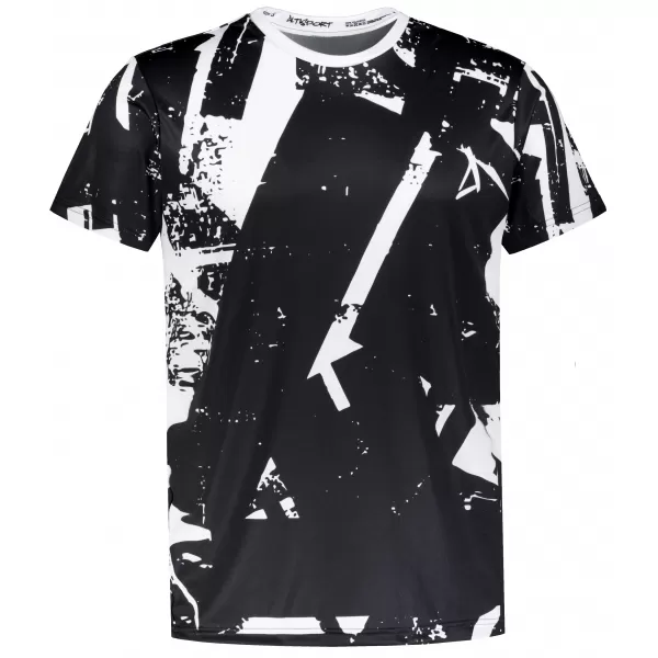  Männer funktionaler T -Shirt Premium ALTISPORT VOJ/ALM079TR01 SCHWARZ UND WEIß 