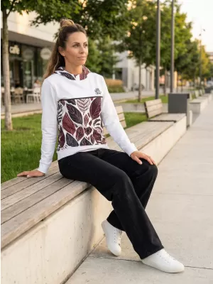 Funktionaler Sweatshirt -Prämie von Frauen ALTISPORT VOJ/ALW061MI01 WEIß/BURGUNDER