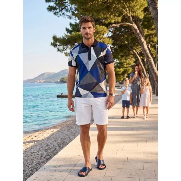  Herrenfunktional T -Shirt mit Premium -Kragen ALTISPORT VOJ/ALM007TR05 MARINEBLAU/BRAUN 