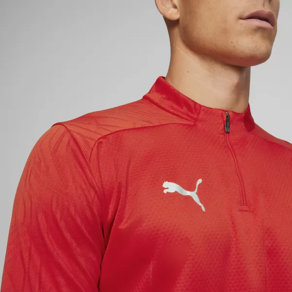  Herren-T-Shirt PUMA TEAMFINAL TRAINING 1/4 ZIP T 658551_01 PUMA ROT/PUMA SILBER 