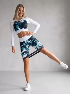 Frauen -Leggings über den Knien Premium ALTISPORT VOJ/ALW110LEG02 BLAU -WHITE