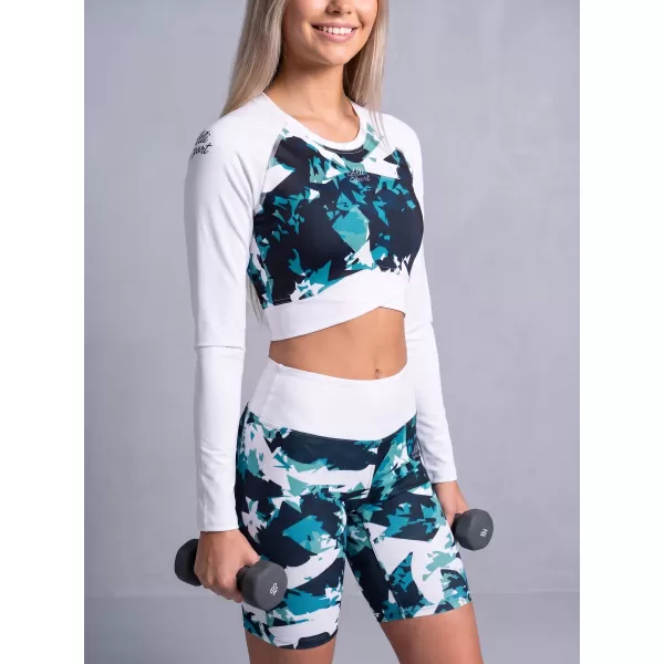  Frauen -Leggings über den Knien Premium ALTISPORT VOJ/ALW110LEG02 BLAU -WHITE 
