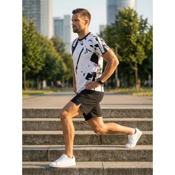  Männer funktionaler T -Shirt Premium ALTISPORT VOJ/ALM079TR01 WEIß -UND -SCHWARZ 