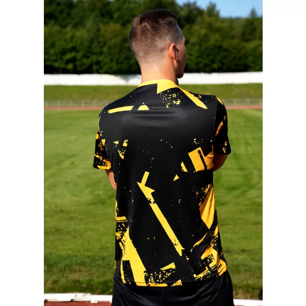  Männer funktionaler T -Shirt Premium ALTISPORT VOJ/ALM079TR01 SCHWARZ -AUSGELB 