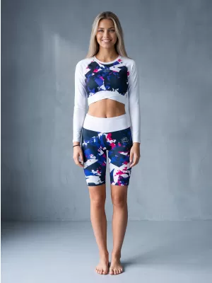 Frauen -Leggings über den Knien Premium ALTISPORT VOJ/ALW110LEG02 VIOLETT -WEIß