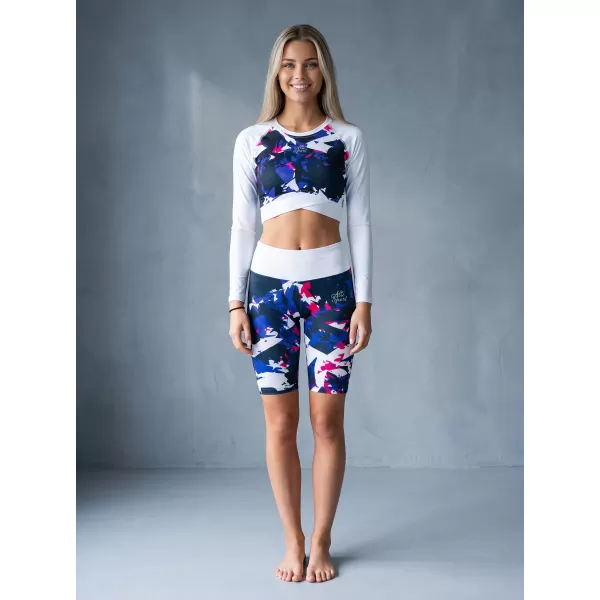  Frauen -Leggings über den Knien Premium ALTISPORT VOJ/ALW110LEG02 VIOLETT -WEIß 