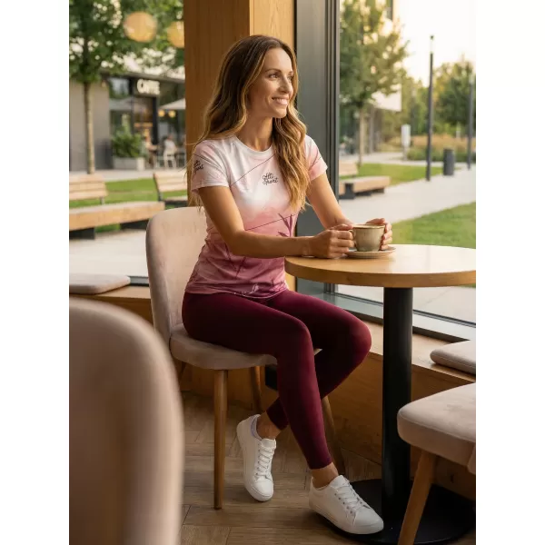  Frauenfunktional T -Shirt Premium ALTISPORT VOJ/ALW083TR01 WEIß -PINK 