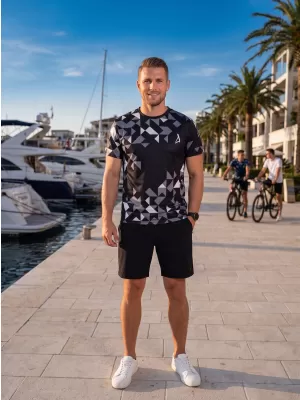 Männer funktionaler T -Shirt Premium ALTISPORT VOJ/ALM108TR01 SCHWARZ