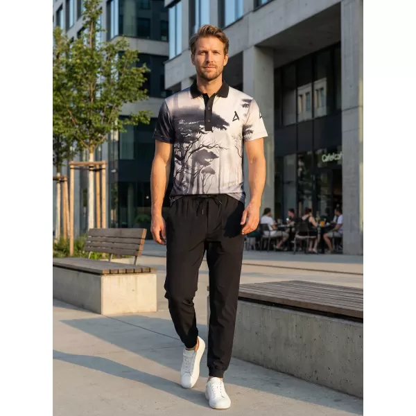  Herrenfunktional T -Shirt mit Premium -Kragen ALTISPORT VOJ/ALM103TR05 SCHWARZ-LEES 