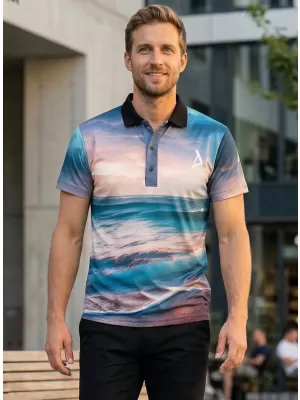 Herrenfunktional T -Shirt mit Premium -Kragen ALTISPORT VOJ/ALM103TR05 MEER