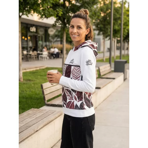  Funktionaler Sweatshirt -Prämie von Frauen ALTISPORT VOJ/ALW061MI01 WEIß/BURGUNDER 