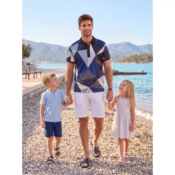  Herrenfunktional T -Shirt mit Premium -Kragen ALTISPORT VOJ/ALM007TR05 MARINEBLAU/BRAUN 