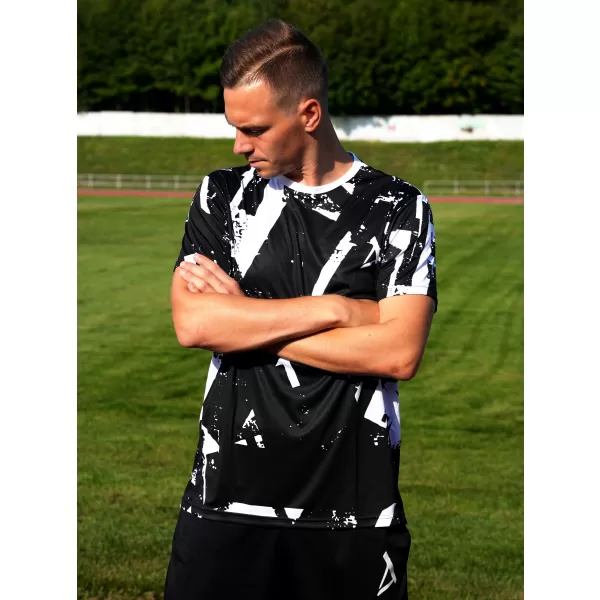  Männer funktionaler T -Shirt Premium ALTISPORT VOJ/ALM079TR01 SCHWARZ UND WEIß 