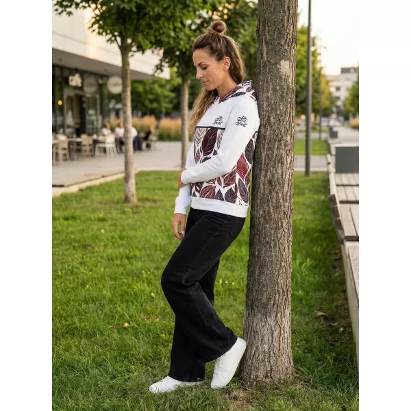  Funktionaler Sweatshirt -Prämie von Frauen ALTISPORT VOJ/ALW061MI01 WEIß/BURGUNDER 