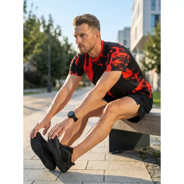  Männer funktionaler T -Shirt Premium ALTISPORT VOJ/ALM079TR01 SCHWARZ -RED 