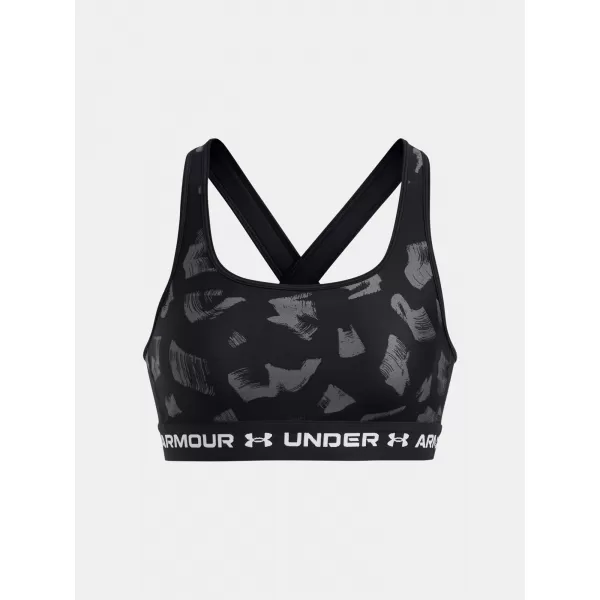  Damen-BH UNDER ARMOUR CROSSBACK MID PRINT 1361042-009 SCHWARZ 