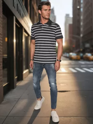 Herren t -Shirt mit einem Kragen DSTREET PX0639 HELLGRAU