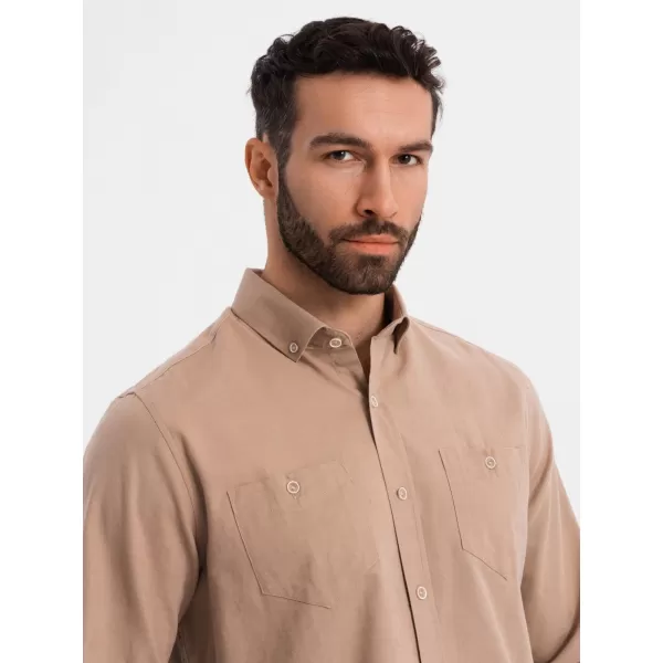  Hemd OMBRE OM-SHCS-0134 HELLBRAUN 