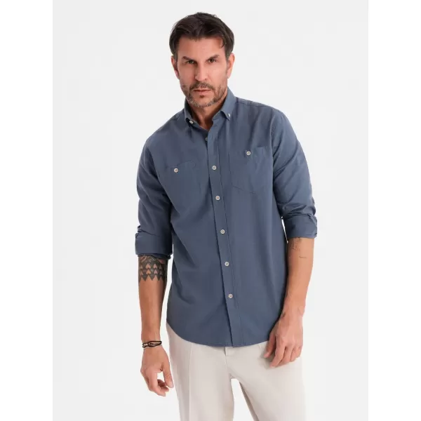  Hemd OMBRE OM-SHCS-0134 BLAU 