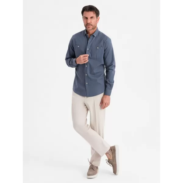  Hemd OMBRE OM-SHCS-0134 BLAU 