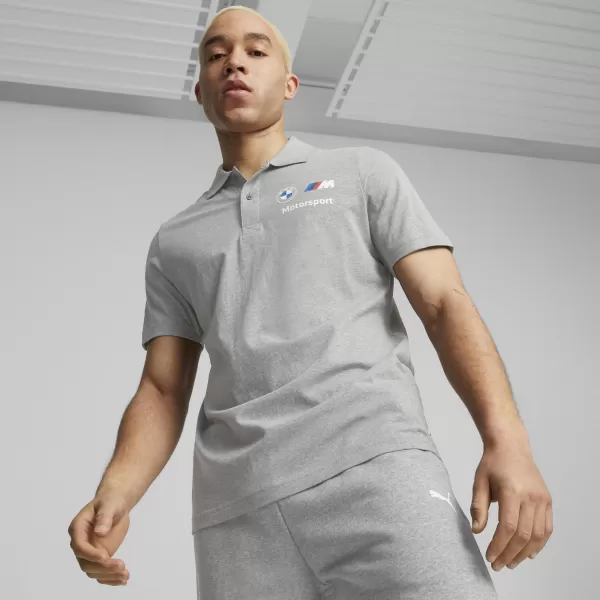  Herren t -Shirt mit einem Kragen PUMA BMW MMS ESS POLO 621312_03 MITTELGRAUES HEATHER 