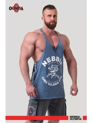 Stringer mit gewaschenem Muskelrücken GOLDEN AGE 791 BLAU Nebbia