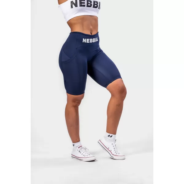  GYM THERAPY 628 DUNKELBLAU Nebbia 10-Zoll-Radhose mit hoher Taille 