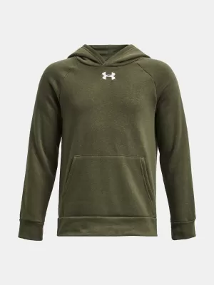 Jungen-Sweatshirt UNDER ARMOUR RIVAL FLEECE HOODIE 1379792-390 GRÜN