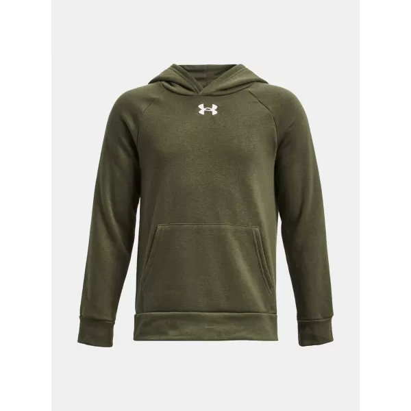  Jungen-Sweatshirt UNDER ARMOUR RIVAL FLEECE HOODIE 1379792-390 GRÜN 