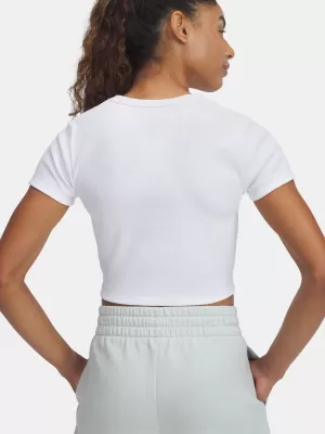 Damen-T-Shirt UNDER ARMOUR RIVAL RIB BABY TEE 6000264-100 WEIß