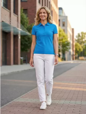 Damen-T-Shirt mit Kragen ALTISPORT NoPrint NP/ALW012 SCHNORCHEL BLAU