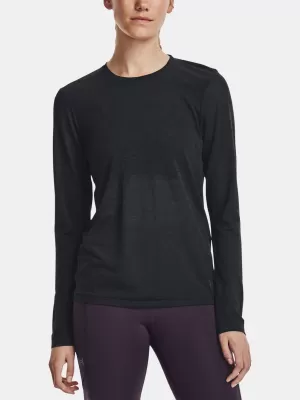 Damen-T-Shirt UNDER ARMOUR SEAMLESS STRIDE LS 1375699-001 SCHWARZ