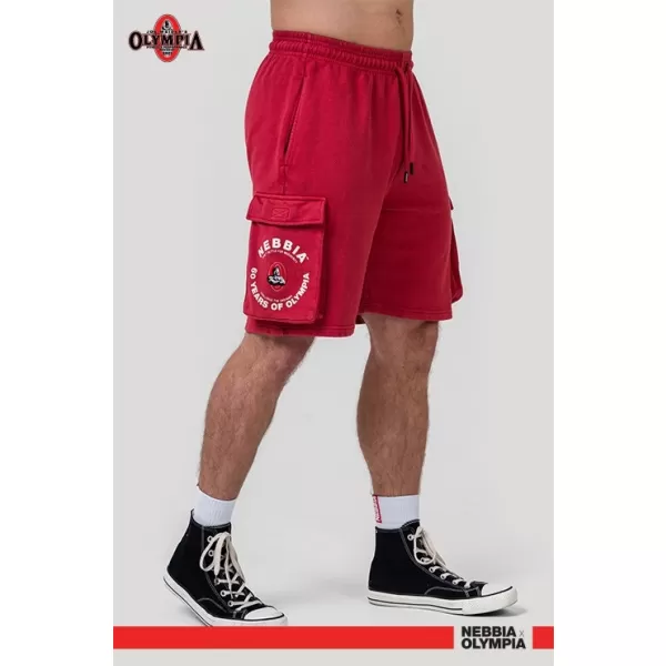  Gewaschene, lockere Cargo-Shorts LEGACY 787 RED Nebbia 