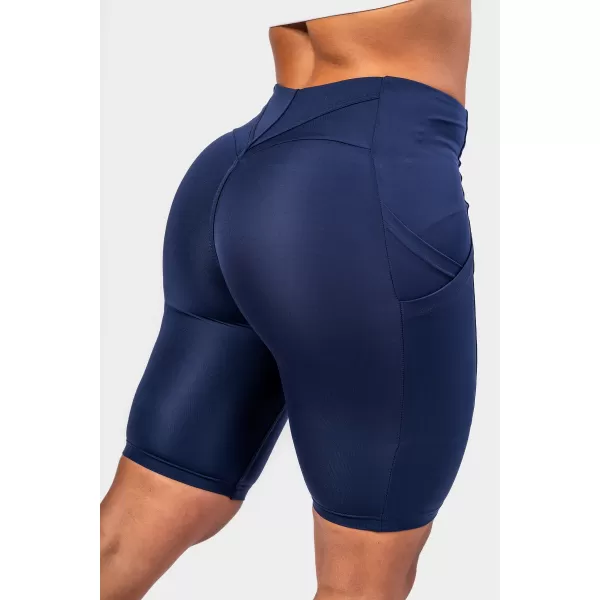  GYM THERAPY 628 DUNKELBLAU Nebbia 10-Zoll-Radhose mit hoher Taille 