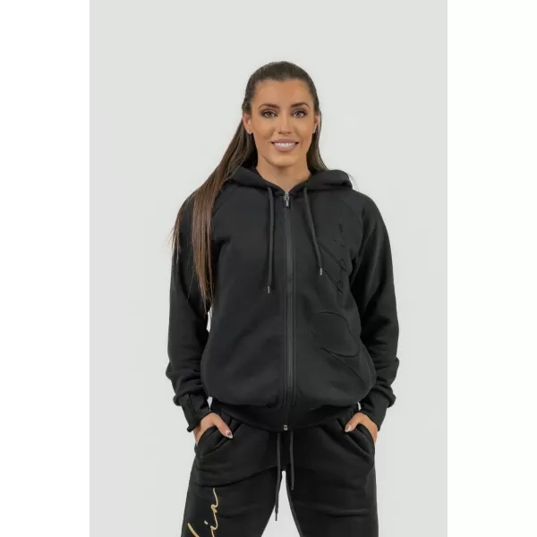  Damen-Sport-Hoodie INTENSE Signature 845 BLACK Nebbia 