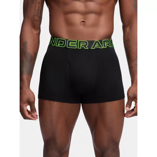  Herren-Boxershorts UNDER ARMOUR M PERF COTTON 3IN (3KS) 1383891-004 SCHWARZ 