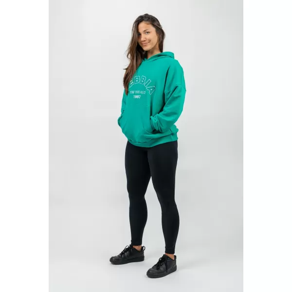  Übergroßes Kapuzensweatshirt GYM RAT 256 GREEN Nebbia 