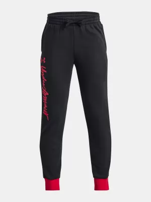 Jogginghose für Jungen UNDER ARMOUR RIVAL FLEECE SCRIPT JGRS 1379789-001 SCHWARZ