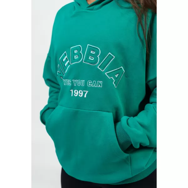  Übergroßes Kapuzensweatshirt GYM RAT 256 GREEN Nebbia 