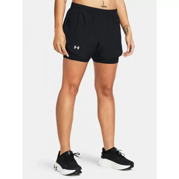  Damen-Shorts UNDER ARMOUR FLY BY 2-IN-1 SHORTS 1382440-001 SCHWARZ 