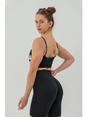 SNATCHED 614 BLACK Nebbia hoch taillierte 9-Zoll-Legging-Shorts
