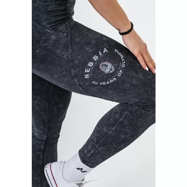  Gewaschene Leggings mit hoher Taille GYM WARRIOR 776 SCHWARZ Nebbia 